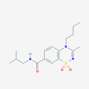 molecular formula C17H25N3O3S B11237712 4-butyl-N-isobutyl-3-methyl-4H-1,2,4-benzothiadiazine-7-carboxamide 1,1-dioxide 