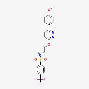 molecular formula C20H18F3N3O4S B11237716 N-(2-((6-(4-methoxyphenyl)pyridazin-3-yl)oxy)ethyl)-4-(trifluoromethyl)benzenesulfonamide 