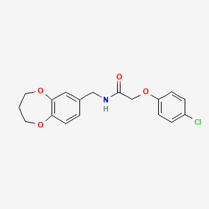 molecular formula C18H18ClNO4 B11237721 2-(4-chlorophenoxy)-N-(3,4-dihydro-2H-1,5-benzodioxepin-7-ylmethyl)acetamide 