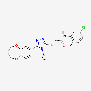 molecular formula C23H23ClN4O3S B11237724 N-(5-chloro-2-methylphenyl)-2-{[4-cyclopropyl-5-(3,4-dihydro-2H-1,5-benzodioxepin-7-yl)-4H-1,2,4-triazol-3-yl]sulfanyl}acetamide 