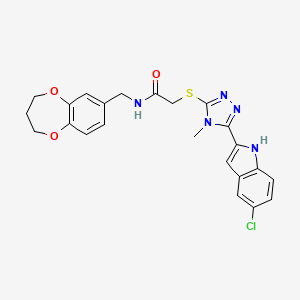 2-{[5-(5-chloro-1H-indol-2-yl)-4-methyl-4H-1,2,4-triazol-3-yl]sulfanyl}-N-(3,4-dihydro-2H-1,5-benzodioxepin-7-ylmethyl)acetamide