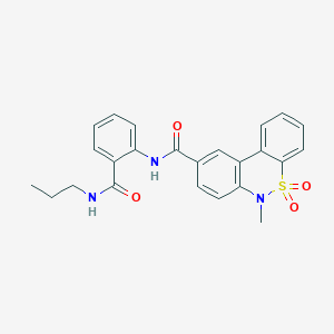 molecular formula C24H23N3O4S B11237754 6-methyl-N-[2-(propylcarbamoyl)phenyl]-6H-dibenzo[c,e][1,2]thiazine-9-carboxamide 5,5-dioxide 