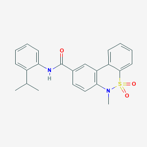 molecular formula C23H22N2O3S B11237762 N-(2-isopropylphenyl)-6-methyl-6H-dibenzo[c,e][1,2]thiazine-9-carboxamide 5,5-dioxide 