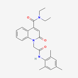 N,N-diethyl-2-oxo-1-{2-oxo-2-[(2,4,6-trimethylphenyl)amino]ethyl}-1,2-dihydroquinoline-4-carboxamide