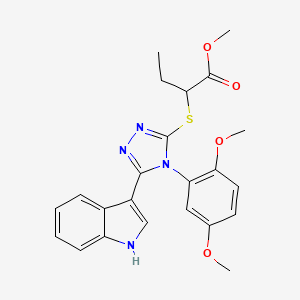 methyl 2-{[4-(2,5-dimethoxyphenyl)-5-(1H-indol-3-yl)-4H-1,2,4-triazol-3-yl]sulfanyl}butanoate