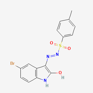 molecular formula C15H12BrN3O3S B11237793 N'-[(3Z)-5-bromo-2-oxo-1,2-dihydro-3H-indol-3-ylidene]-4-methylbenzenesulfonohydrazide 