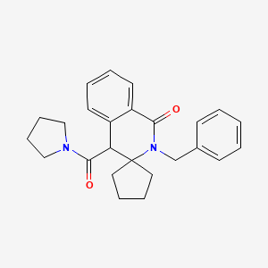 molecular formula C25H28N2O2 B11237796 2'-benzyl-4'-(pyrrolidin-1-ylcarbonyl)-2'H-spiro[cyclopentane-1,3'-isoquinolin]-1'(4'H)-one 