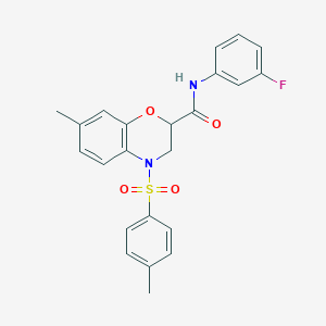 N-(3-fluorophenyl)-7-methyl-4-[(4-methylphenyl)sulfonyl]-3,4-dihydro-2H-1,4-benzoxazine-2-carboxamide