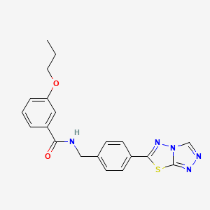 molecular formula C20H19N5O2S B11237852 3-propoxy-N-[4-([1,2,4]triazolo[3,4-b][1,3,4]thiadiazol-6-yl)benzyl]benzamide 