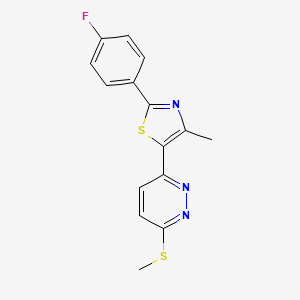 2-(4-Fluorophenyl)-4-methyl-5-(6-(methylthio)pyridazin-3-yl)thiazole