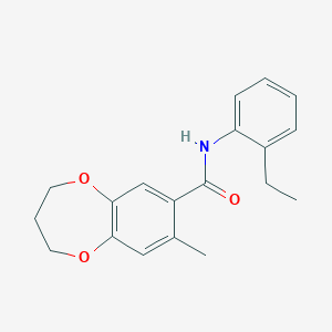 molecular formula C19H21NO3 B11237884 N-(2-ethylphenyl)-8-methyl-3,4-dihydro-2H-1,5-benzodioxepine-7-carboxamide 