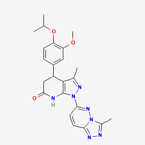 4-[3-methoxy-4-(propan-2-yloxy)phenyl]-3-methyl-1-(3-methyl[1,2,4]triazolo[4,3-b]pyridazin-6-yl)-4,5-dihydro-1H-pyrazolo[3,4-b]pyridin-6-ol