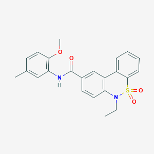 6-ethyl-N-(2-methoxy-5-methylphenyl)-6H-dibenzo[c,e][1,2]thiazine-9-carboxamide 5,5-dioxide