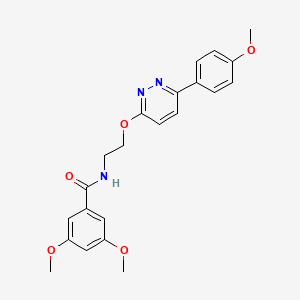 molecular formula C22H23N3O5 B11237950 3,5-dimethoxy-N-(2-{[6-(4-methoxyphenyl)pyridazin-3-yl]oxy}ethyl)benzamide 