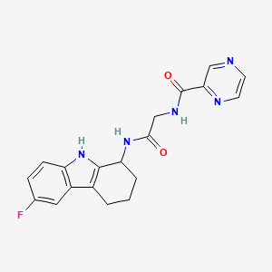 N-(6-Fluoro-2,3,4,9-tetrahydro-1H-carbazol-1-YL)-2-[(pyrazin-2-YL)formamido]acetamide