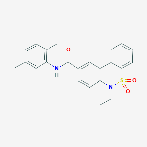 molecular formula C23H22N2O3S B11237966 N-(2,5-dimethylphenyl)-6-ethyl-6H-dibenzo[c,e][1,2]thiazine-9-carboxamide 5,5-dioxide 