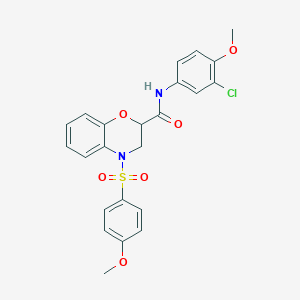 N-(3-chloro-4-methoxyphenyl)-4-[(4-methoxyphenyl)sulfonyl]-3,4-dihydro-2H-1,4-benzoxazine-2-carboxamide