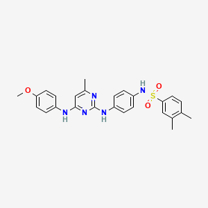 molecular formula C26H27N5O3S B11237996 N-(4-((4-((4-methoxyphenyl)amino)-6-methylpyrimidin-2-yl)amino)phenyl)-3,4-dimethylbenzenesulfonamide 