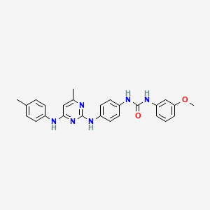 molecular formula C26H26N6O2 B11238007 1-(3-Methoxyphenyl)-3-(4-((4-methyl-6-(p-tolylamino)pyrimidin-2-yl)amino)phenyl)urea 