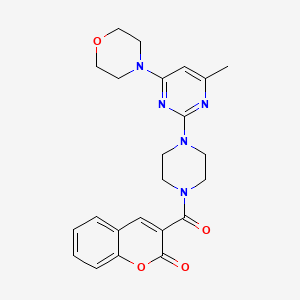 molecular formula C23H25N5O4 B11238013 3-(4-(4-methyl-6-morpholinopyrimidin-2-yl)piperazine-1-carbonyl)-2H-chromen-2-one 