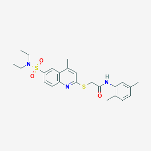 2-{[6-(diethylsulfamoyl)-4-methylquinolin-2-yl]sulfanyl}-N-(2,5-dimethylphenyl)acetamide