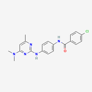 4-chloro-N-(4-{[4-(dimethylamino)-6-methylpyrimidin-2-yl]amino}phenyl)benzamide