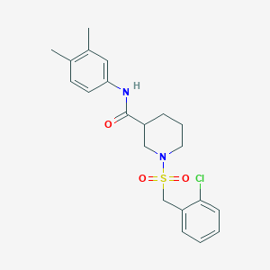 molecular formula C21H25ClN2O3S B11238047 1-[(2-chlorobenzyl)sulfonyl]-N-(3,4-dimethylphenyl)piperidine-3-carboxamide 