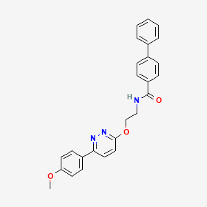 molecular formula C26H23N3O3 B11238049 N-(2-{[6-(4-Methoxyphenyl)pyridazin-3-YL]oxy}ethyl)-[1,1'-biphenyl]-4-carboxamide 