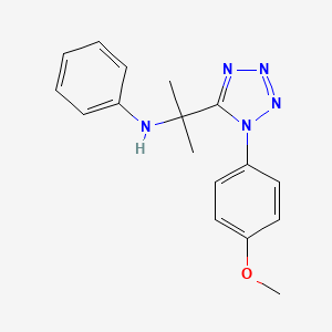 N-{2-[1-(4-methoxyphenyl)-1H-tetrazol-5-yl]propan-2-yl}aniline