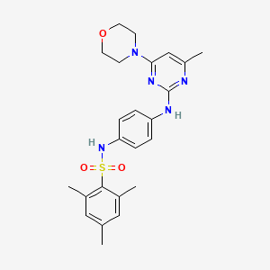 2,4,6-trimethyl-N-(4-((4-methyl-6-morpholinopyrimidin-2-yl)amino)phenyl)benzenesulfonamide