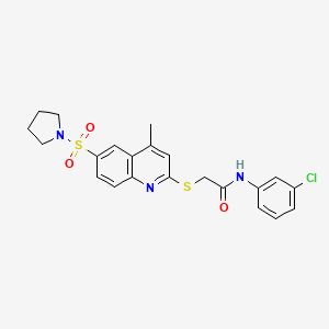 N-(3-chlorophenyl)-2-{[4-methyl-6-(pyrrolidin-1-ylsulfonyl)quinolin-2-yl]sulfanyl}acetamide