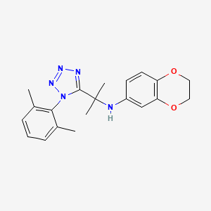 molecular formula C20H23N5O2 B11238092 N-{2-[1-(2,6-dimethylphenyl)-1H-tetrazol-5-yl]propan-2-yl}-2,3-dihydro-1,4-benzodioxin-6-amine 