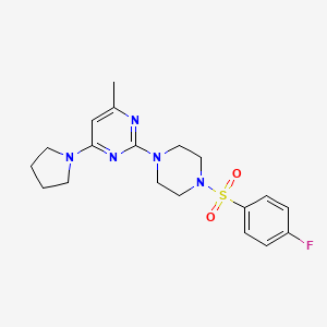 2-[4-(4-Fluorobenzenesulfonyl)piperazin-1-YL]-4-methyl-6-(pyrrolidin-1-YL)pyrimidine