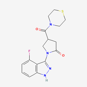 molecular formula C16H17FN4O2S B11238127 1-(4-fluoro-2H-indazol-3-yl)-4-(thiomorpholin-4-ylcarbonyl)pyrrolidin-2-one 