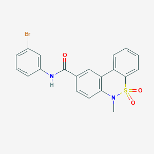 molecular formula C20H15BrN2O3S B11238157 N-(3-bromophenyl)-6-methyl-6H-dibenzo[c,e][1,2]thiazine-9-carboxamide 5,5-dioxide 