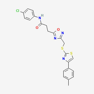 N-(4-chlorophenyl)-3-[3-({[4-(4-methylphenyl)-1,3-thiazol-2-yl]sulfanyl}methyl)-1,2,4-oxadiazol-5-yl]propanamide