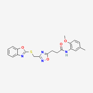 3-{3-[(1,3-benzoxazol-2-ylsulfanyl)methyl]-1,2,4-oxadiazol-5-yl}-N-(2-methoxy-5-methylphenyl)propanamide