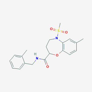 7-methyl-N-(2-methylbenzyl)-5-(methylsulfonyl)-2,3,4,5-tetrahydro-1,5-benzoxazepine-2-carboxamide