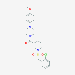 molecular formula C24H30ClN3O4S B11238219 {1-[(2-Chlorobenzyl)sulfonyl]piperidin-3-yl}[4-(4-methoxyphenyl)piperazin-1-yl]methanone 