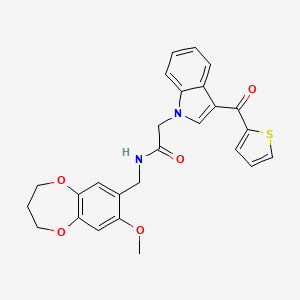 N-[(8-methoxy-3,4-dihydro-2H-1,5-benzodioxepin-7-yl)methyl]-2-[3-(thiophen-2-ylcarbonyl)-1H-indol-1-yl]acetamide