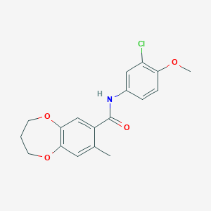 N-(3-chloro-4-methoxyphenyl)-8-methyl-3,4-dihydro-2H-1,5-benzodioxepine-7-carboxamide