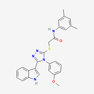 N-(3,5-Dimethylphenyl)-2-{[5-(1H-indol-3-YL)-4-(3-methoxyphenyl)-4H-1,2,4-triazol-3-YL]sulfanyl}acetamide