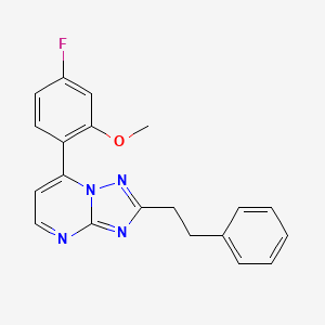 molecular formula C20H17FN4O B11238268 7-(4-Fluoro-2-methoxyphenyl)-2-(2-phenylethyl)-[1,2,4]triazolo[1,5-A]pyrimidine 