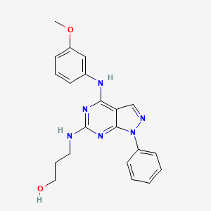 3-({4-[(3-methoxyphenyl)amino]-1-phenyl-1H-pyrazolo[3,4-d]pyrimidin-6-yl}amino)propan-1-ol