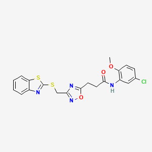 3-{3-[(1,3-benzothiazol-2-ylsulfanyl)methyl]-1,2,4-oxadiazol-5-yl}-N-(5-chloro-2-methoxyphenyl)propanamide