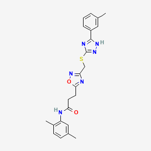 N-(2,5-dimethylphenyl)-3-[3-({[5-(3-methylphenyl)-4H-1,2,4-triazol-3-yl]sulfanyl}methyl)-1,2,4-oxadiazol-5-yl]propanamide