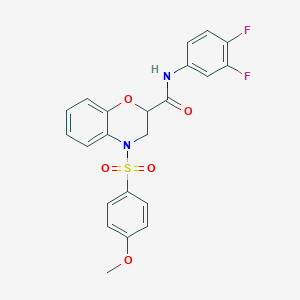 N-(3,4-difluorophenyl)-4-[(4-methoxyphenyl)sulfonyl]-3,4-dihydro-2H-1,4-benzoxazine-2-carboxamide