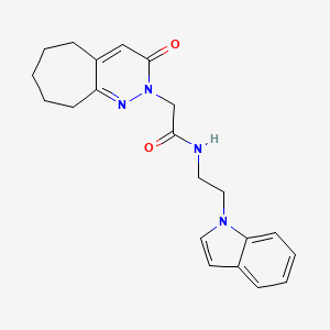 molecular formula C21H24N4O2 B11238321 N-[2-(1H-indol-1-yl)ethyl]-2-(3-oxo-3,5,6,7,8,9-hexahydro-2H-cyclohepta[c]pyridazin-2-yl)acetamide 