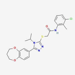 N-(3-chloro-2-methylphenyl)-2-{[5-(3,4-dihydro-2H-1,5-benzodioxepin-7-yl)-4-(propan-2-yl)-4H-1,2,4-triazol-3-yl]sulfanyl}acetamide