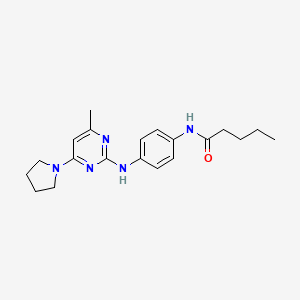 N-(4-((4-methyl-6-(pyrrolidin-1-yl)pyrimidin-2-yl)amino)phenyl)pentanamide